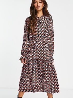 Y.A.S. Vella printed tiered maxi dress in multi